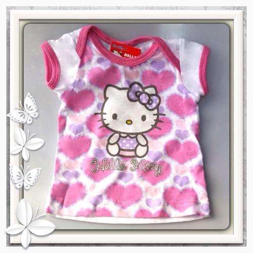 **AUTHENTIC HELLO KITTY LABEL** SOFT PINK S/SLEEVE  0-3 MONTHS T-SHIRT