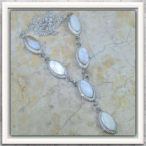 ***WONDERS OF NATURE*** NATURAL MOTHER OF PEARL .925  SILVER NECKLACE