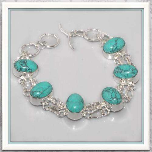 ***ABSOLUTELY GORGEOUS*** NATURAL SPIDERWEB TURQUOISE,  GEMSTONE 925 SILVER BRACELET