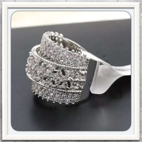 **BREATHTAKING SPARKLE**WHITE SAPPHIRE BIRTHSTONE ENGAGEMENT WEDDING .925 SILVER RING SIZE 9
