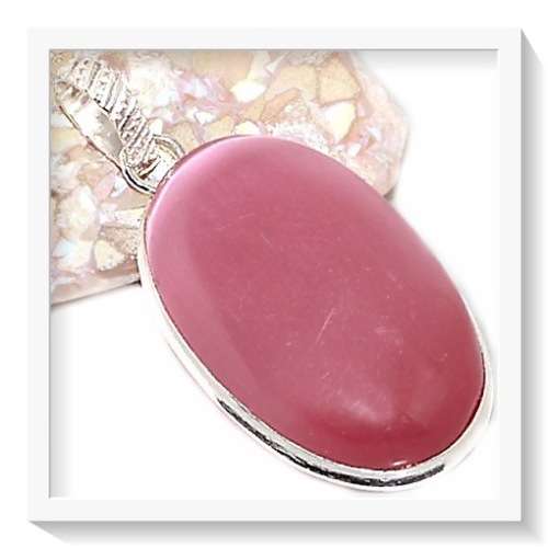 ***OH THIS IS SO PRETTY ***  PINK MONALISA GEMSTONE 925 SILVER PENDANT