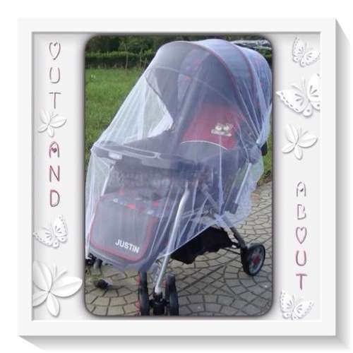 MOSQUITO,INSECTS- SAFE ELASTICATED NET FOR BABY STROLLER, CARRIAGE, CRADLE