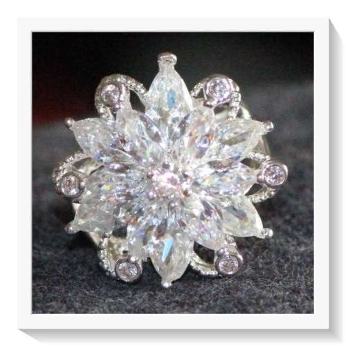 BREATHTAKING WHITE SAPPHIRE BIRTHSTONE ENGAGEMENT WEDDING .925 SILVER RING SIZE 10