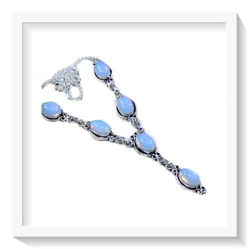 GORGEOUS OPALITE GEMSTONE .925 SILVER NECKLACE