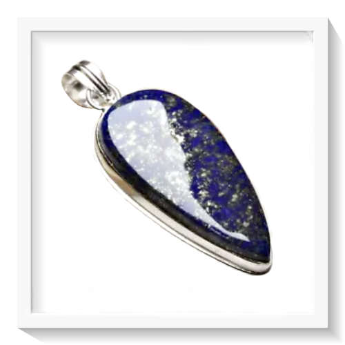 GORGEOUS NATURAL LAPIS LAZULI .925 SILVER PENDANT