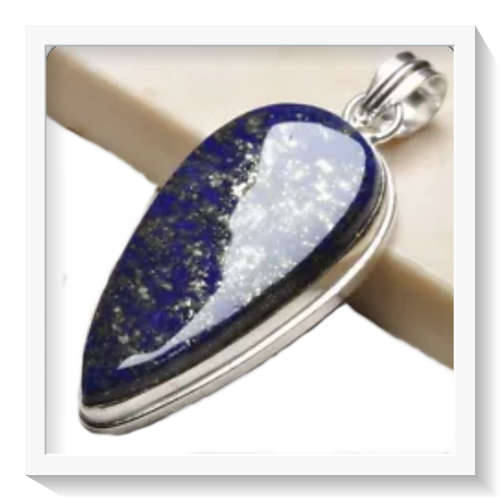 GORGEOUS NATURAL LAPIS LAZULI .925 SILVER PENDANT
