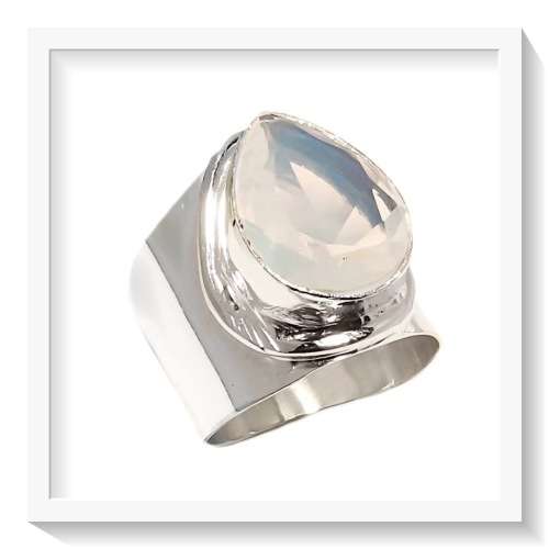 BEAUTIFUL OPALITE , GEMSTONE SILVER RING SIZE 7