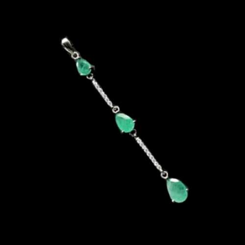 Breathtaking AAA Natural Zambian Emerald, White Cubic Zirconia Solid .925 Sterling Silver Set