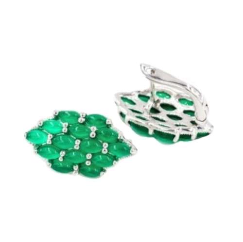 Beautiful Beyond Words 41.4 cts Natural Green Aventurine Gemstone Earrings in  Solid.925 Silver