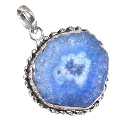 HANDMADE SOLAR QUARTZ GEMSTONE .925 SILVER PENDANT