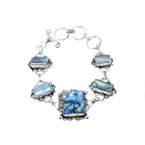STUNNING  ABALONE SET IN .925 STERLING  BRACELET