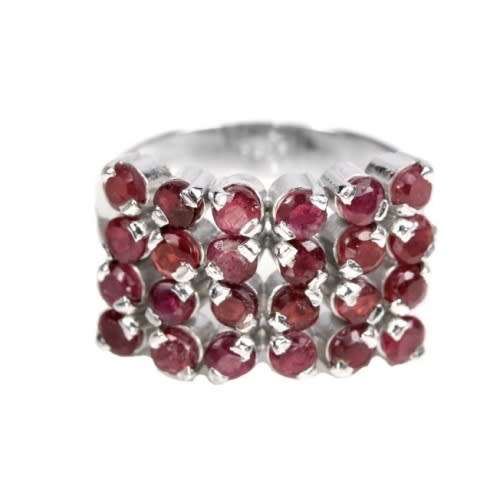FANTASTIC GENUINE AAA BLOOD RED RUBY .925 SOLID S/ SILVER RING SZ 8