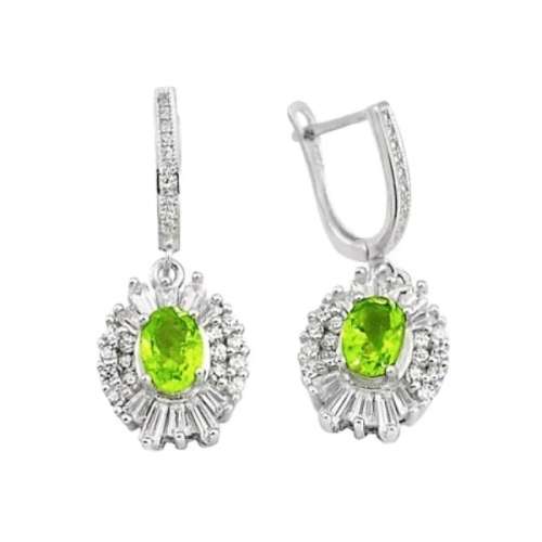 Save R800 Exquisite Natural Peridot, White Topaz Gemstone  Solid .925 Silver Set