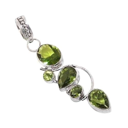 GORGEOUS PERIDOT GEMSTONE .925 SILVER PENDANT