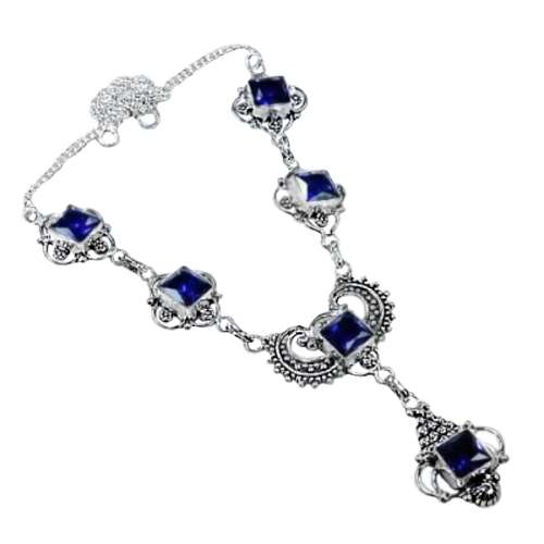 Eye Catching Iolite Gemstone 925 Silver Necklace