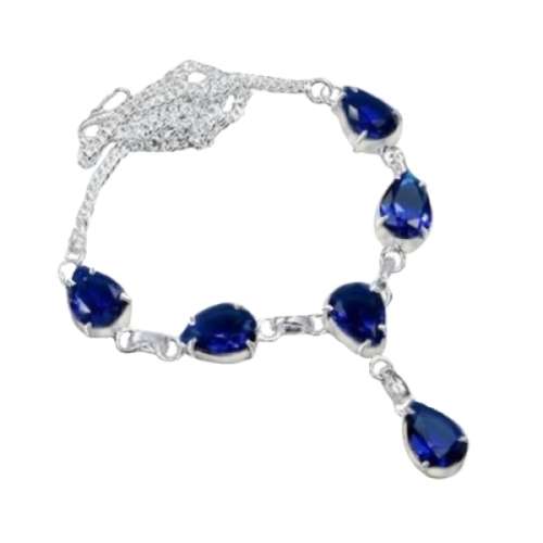 GORGEOUS IOLITE GEMSTONE 925 SILVER NECKLACE