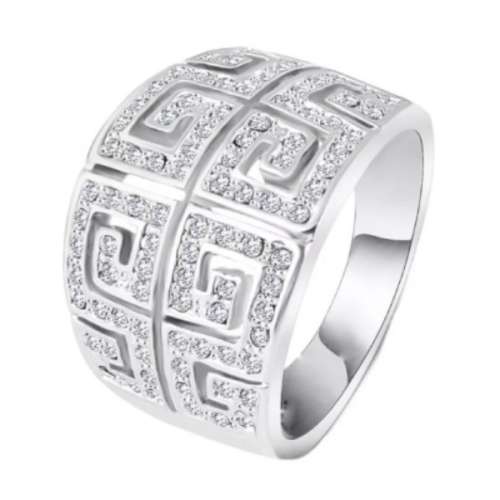 DIAMOND CUT WHITE CUBIC ZIRCONIA .925 SILVER RING SIZE 10