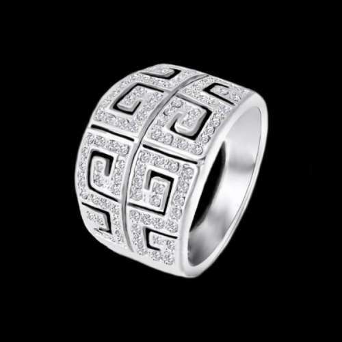 DIAMOND CUT WHITE CUBIC ZIRCONIA .925 SILVER RING SIZE 10