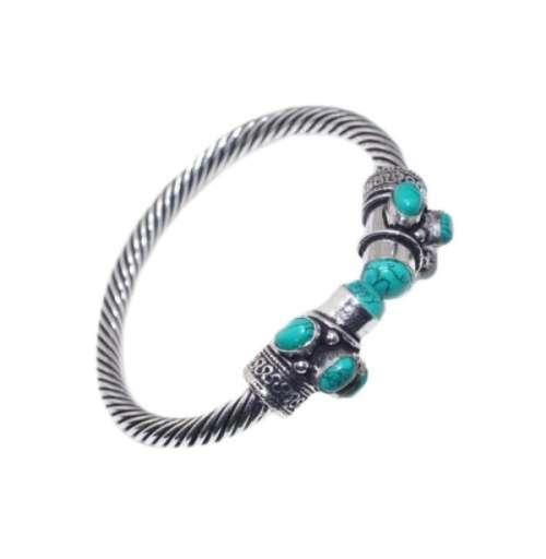 SANTE ROSA TURQUOISE GEMSTONE .925 SILVER CUFF BANGLE