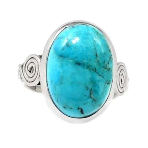 STUNNING NATURAL SLEEPING BEAUTY TURQUOISE,  GEMSTONE SOLID .925 SILVER RING SIZE 8