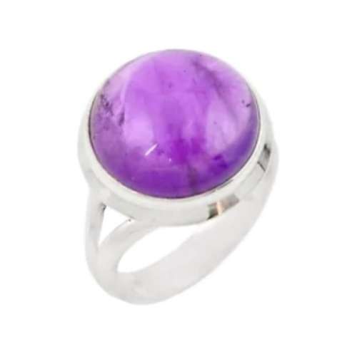 18.15 CTS BEAUTIFUL NATURAL PURPLE AMETHYST SOLID .925  SILVER RING SIZE 9