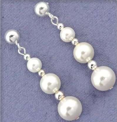 9.13 cts Natural White Pearl Set in Solid .925 Sterling Silver Sophisticated Earrings