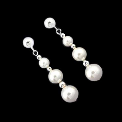 9.13 cts Natural White Pearl Set in Solid .925 Sterling Silver Sophisticated Earrings