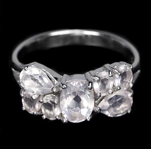 Natural Rose Quartz Mixed Shape Gemstones in Solid .925 Sterling 14K W/Gold Silver Ring Size 7.75