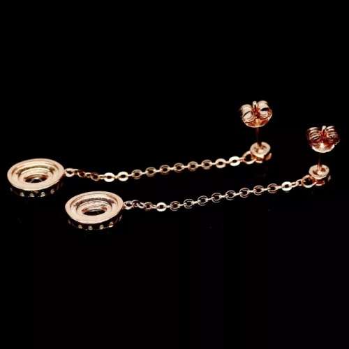 DELUXE ROSE GOLD  NATURAL MORGANITE WHITE CUBIC ZIRCONIA  .SOLID 925 STERLING SILVER  EARRINGS