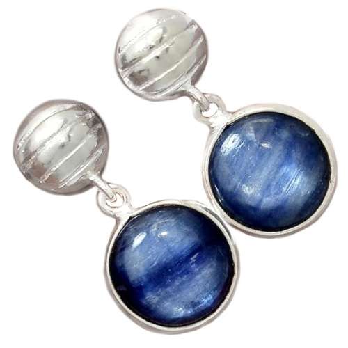 NATURAL KYANITE GEMSTONE .925 STERLING SILVER EARRINGS