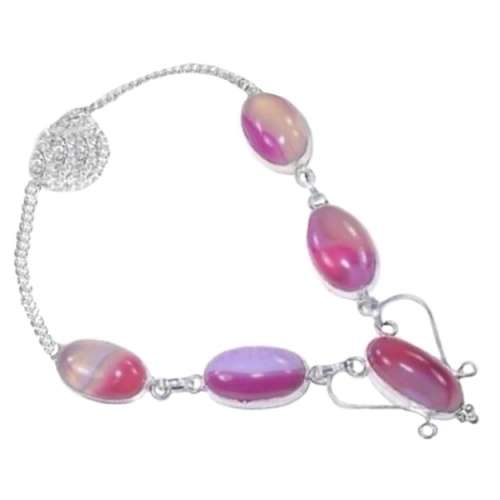 Lovely Pink Botswana Agate .925 Sterling Silver Necklace