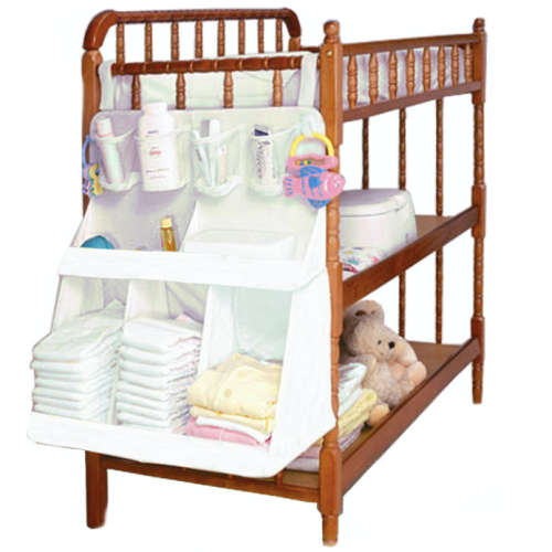 INCREDIBLE FIND BABY BEDSIDE/wall hanging BAG- WATERPROOF POLYESTER CREAMY- WHITE