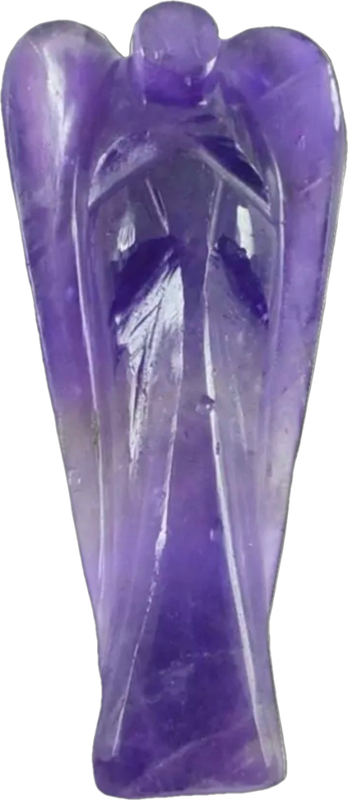 Hand Carved Natural Purple Amethyst Angel Pocket / Home Decor/ Reiki