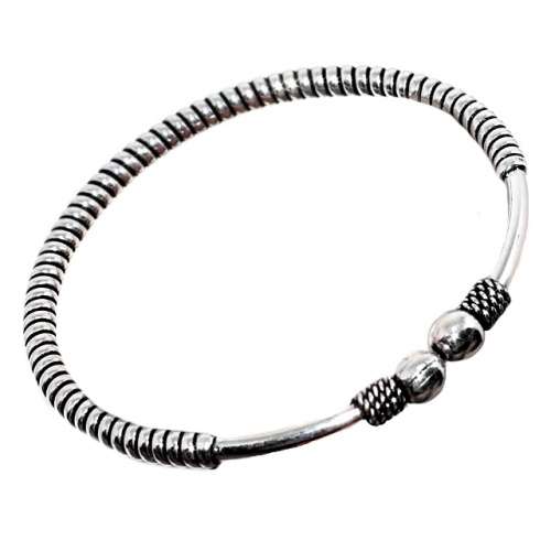 Handmade Indonesian Bali Java  .925 Silver Bangle