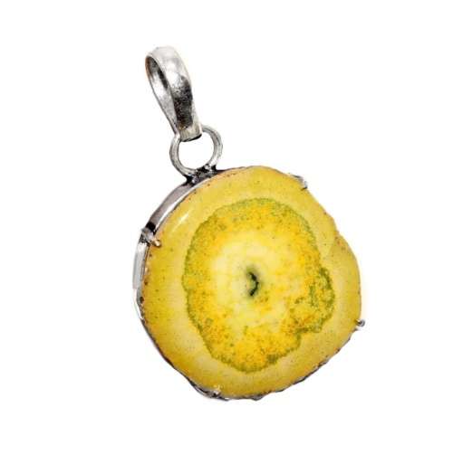 Yellow Solar Quartz Pendant Solid .925 Sterling  Silver