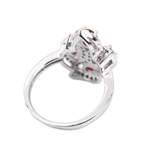 Top Natural Unheated Rhodolite Garnet, Cubic Zirconia Solid .925 Sterling Silver Ring US 7.25
