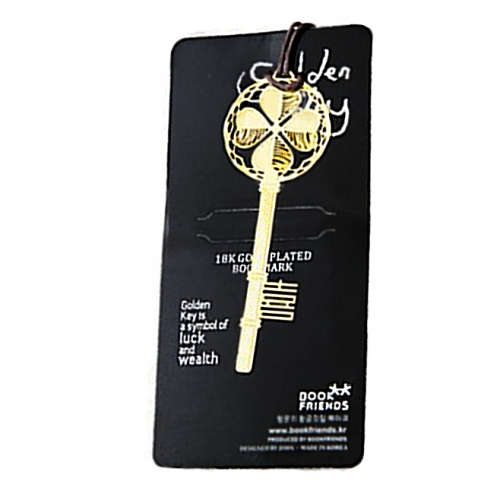Creative 3d Mini Metal Antique Key 18k Gold Plated Bookmark