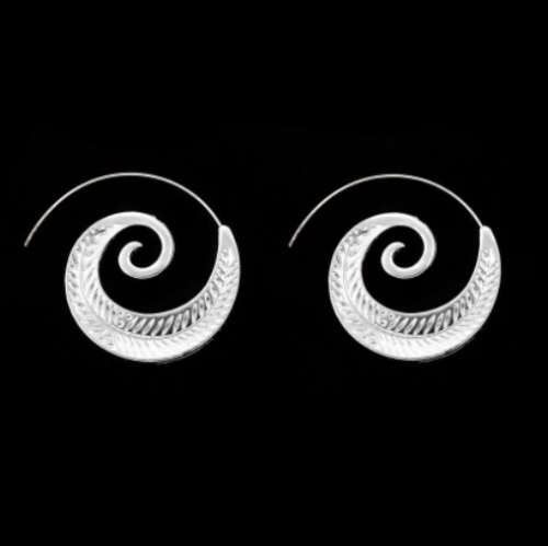 Modern Spiral Leaf Silver Plated Fashion Earrings