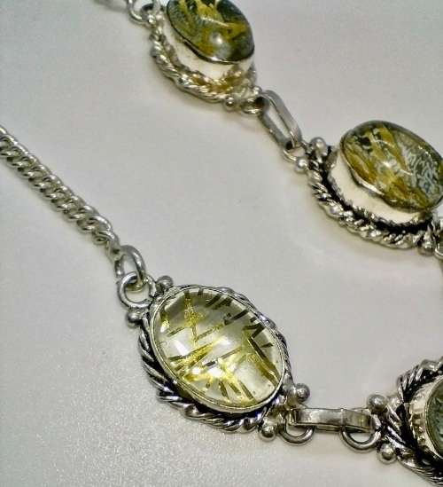 Faceted Citrine and Golden Rutile Quartz set in .925 Sterling Silver Plated Handmade Earrings