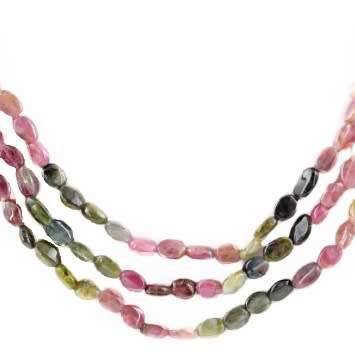 233.65 cts Brazilian Natural Unheated Watermelon Tourmaline Gemstone Necklace