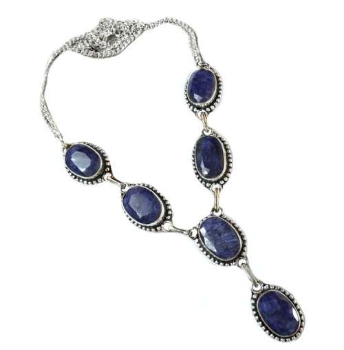 Exceptional Indian Sapphire Quartz Silver Necklace