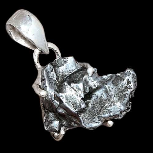 Natural Gibeon Meteorite Solid .925 Solid Sterling Silver