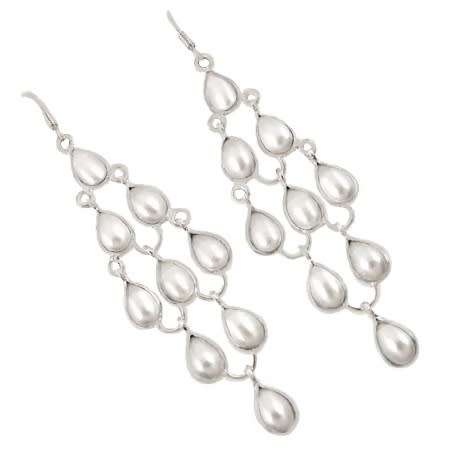 20.80 cts Natural White Pearl , Solid .925 Sterling Silver Earrings
