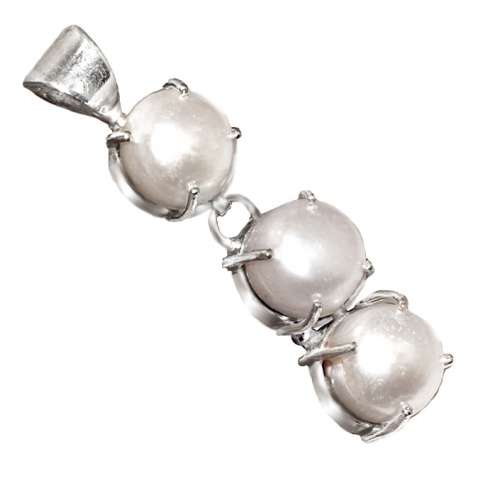Creamy White River Pearl set in.925 Sterling Silver Elegant Handmade Pendant