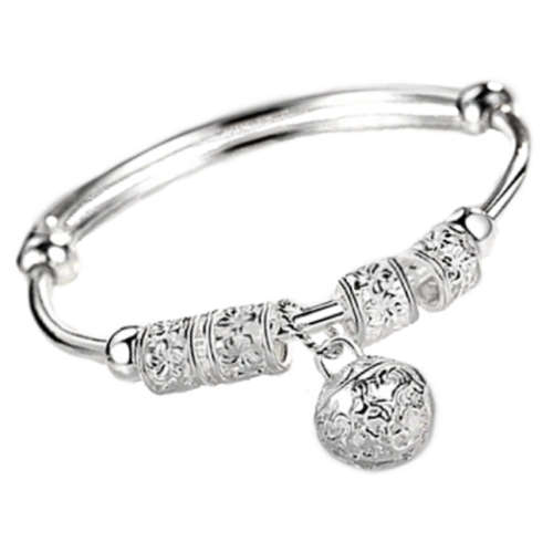 Handmade Indonesian Bali Java Filigree Charms Adjustable .925 Silver Bangle