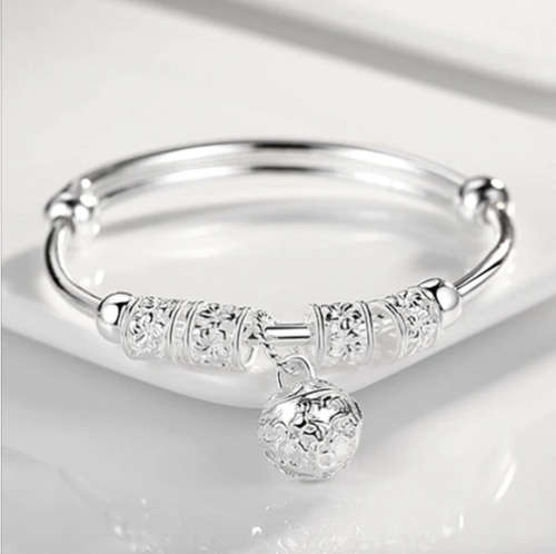 Handmade Indonesian Bali Java Filigree Charms Adjustable .925 Silver Bangle