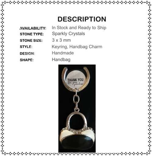 Trendy Black and White Women`s Key Ring