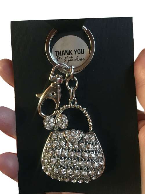 Trendy Black and White Women`s Key Ring