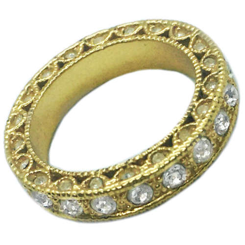 Sparkly White Cubic Zirconia Eternity Gold Plated Cocktail Ring Size US 7 Import