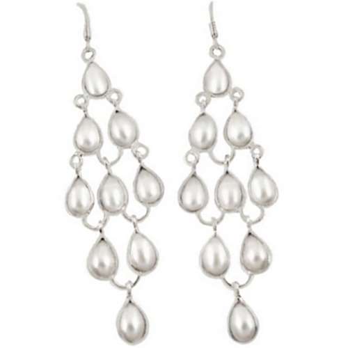 20.80 cts Natural White Pearl , Solid .925 Sterling Silver Earrings